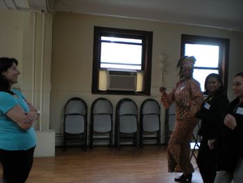 Cast member Tracy works with a group of Middle School Students during a Half-Day RYB Workshop. February 16, 2013; NYC.
