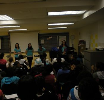 RYB performing for students at the Urban Assembly Institute, in association with Girls Inc. of New York City. November 15, 2011; Brooklyn, NY.
