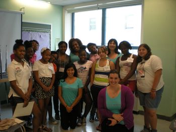 Group photo from the Realize Your Beauty Performance and Workshop at the 'Yes She Can! Girls Take Back Their Education' Summit. August 17, 2012; Brooklyn, NY.
