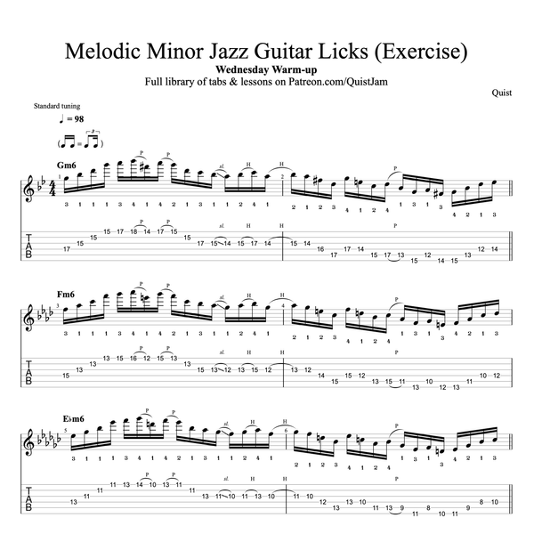 melodic minor jazz licks