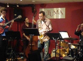 Tutuma Social Club from ca. 2009, with Elias Meister (guitar), Javier Moreno Sanchez (bass), George Mel (drums)
