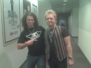 Jay with Joey Kramer drummer from Aerosmith
