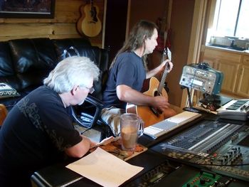 The TEAM, Chris Anderson and Dennis Gulley, working out guitar parts
