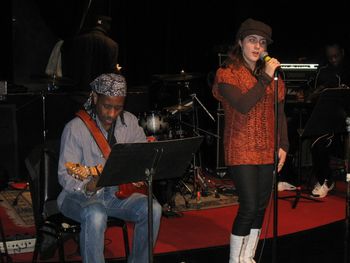 Talina rehearsing with the band at Montanna Studios, NY
