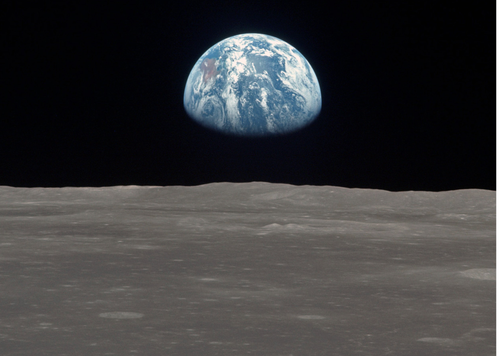 Neil Armstrong's view from the moon July 20, 1969.