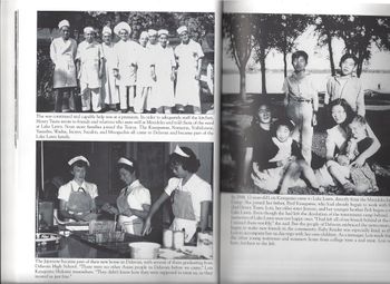 Page 54-55: The family names.  On page 55, seated at the left is Lois Kaseguma.  Her high school reunion program entry is below.
