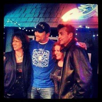 Helene, Scott Sean White, Terri Jo Box and Wade Hayes after their round at the Bluebird Cafe. March 2013
