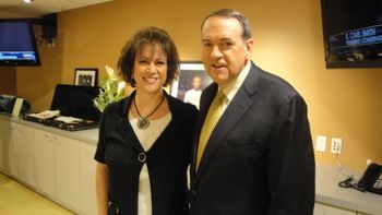 Helene and Gov. Mike Huckabee before taping the TV show. Nov. 2010
