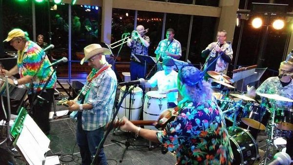 Full 11 piece band at the Pre Jimmy Buffett Concert Party